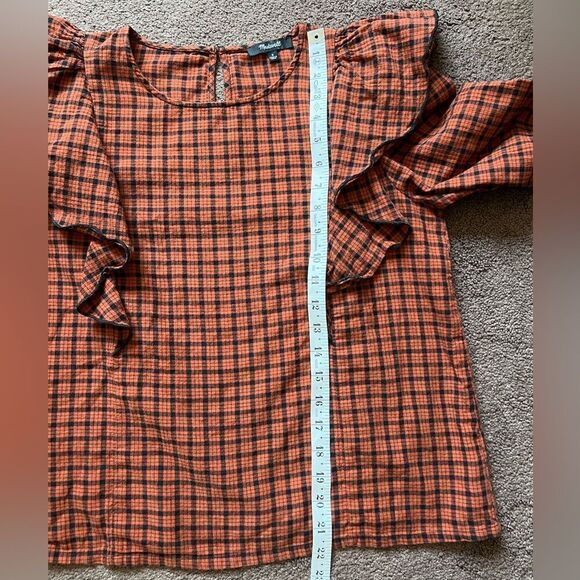 Madewell Ruffle-Front Plaid Top - Picture 13 of 13
